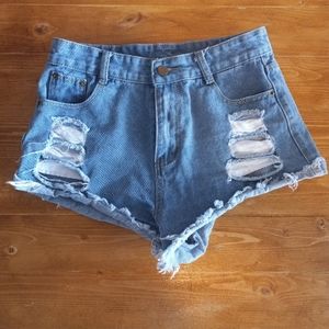 High rise shein denim shorts